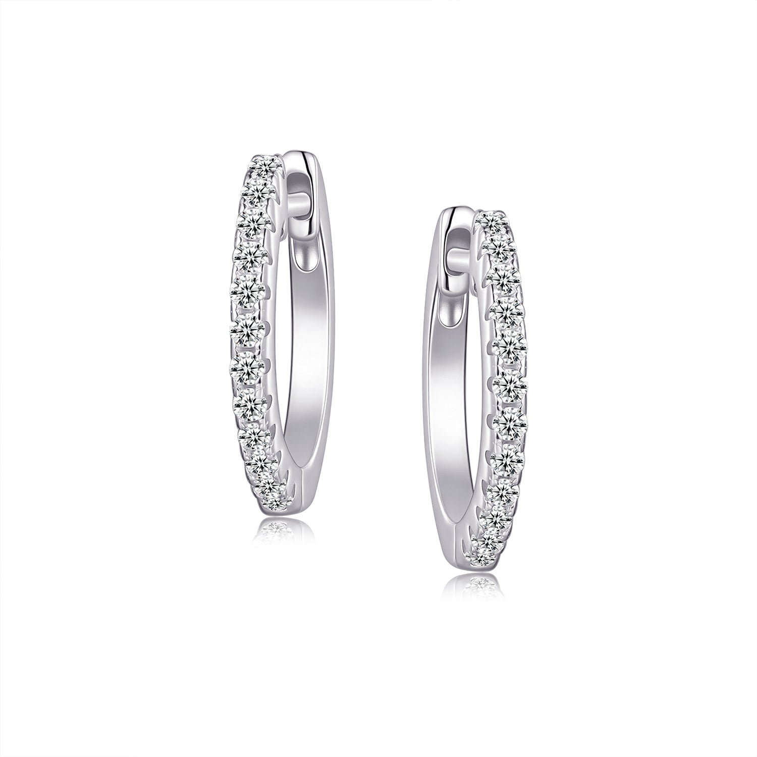 Hoops - Argent pavé de cz 1.5mm X 15mm - BOS450
