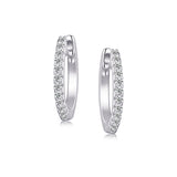 Hoops - Argent pavé de cz 1.5mm X 15mm - BOS450