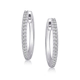 Hoops - Argent pavé de cz 1.5mm X 20mm - BOS451