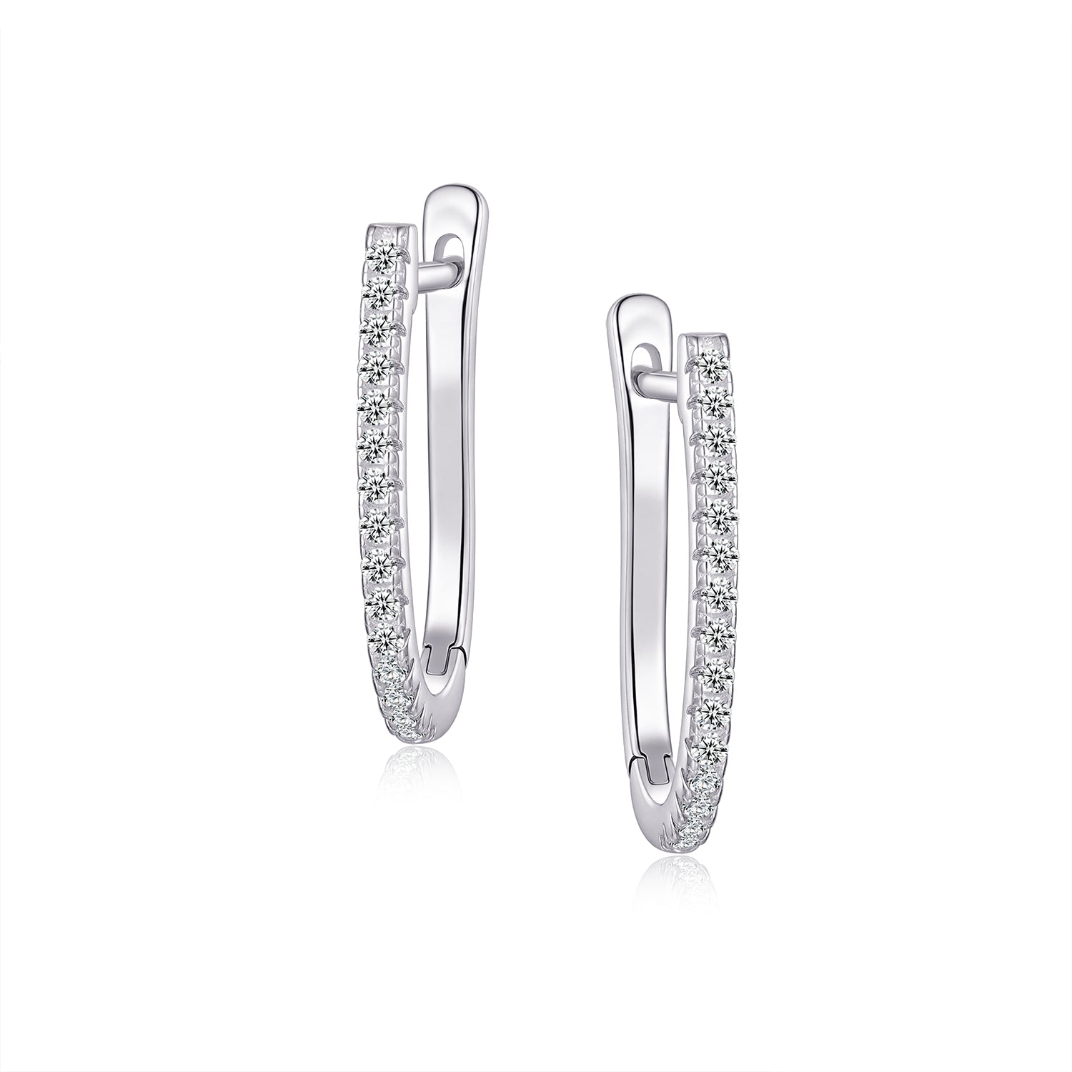 Hoops - Argent demi-cercle en cz - BOS452