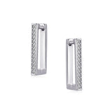 Hoops - Argent rectangulaires en cz - BOS453