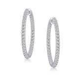 Hoops - Argent pierres cz 2mm X 30mm - BOS454
