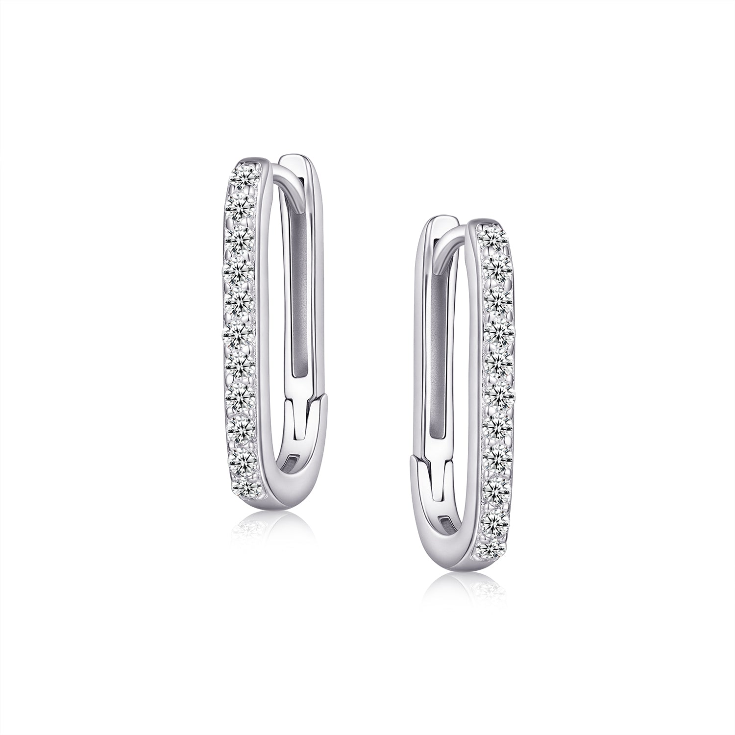 Hoops - Argent anneaux ovale en cz - BOS455