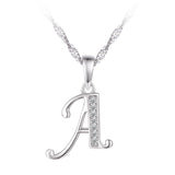 Collier - Argent pendentif initiale 'A' en cz - CHS659