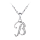 Collier - Argent pendentif initiale 'B' en cz - CHS660