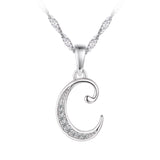 Collier - Argent pendentif initiale 'C' en cz - CHS661