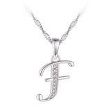 Collier - Argent pendentif initiale 'F' en cz - CHS664
