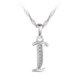 Collier - Argent pendentif initiale 'I' en cz - CHS667
