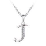 Collier - Argent pendentif initiale 'J' en cz - CHS668