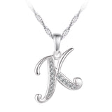 Collier - Argent pendentif initiale 'K' en cz - CHS669