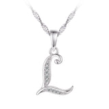 Collier - Argent pendentif initiale 'L' en cz - CHS670