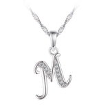 Collier - Argent pendentif initiale 'M' en cz - CHS671