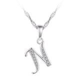 Collier - Argent pendentif initiale 'N' en cz - CHS672