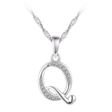 Collier - Argent pendentif initiale 'Q' en cz - CHS674