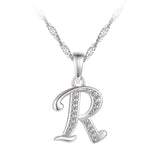 Collier - Argent pendentif initiale 'R' en cz - CHS675