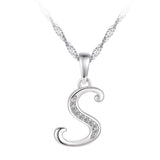 Collier - Argent pendentif initiale 'S' en cz - CHS676