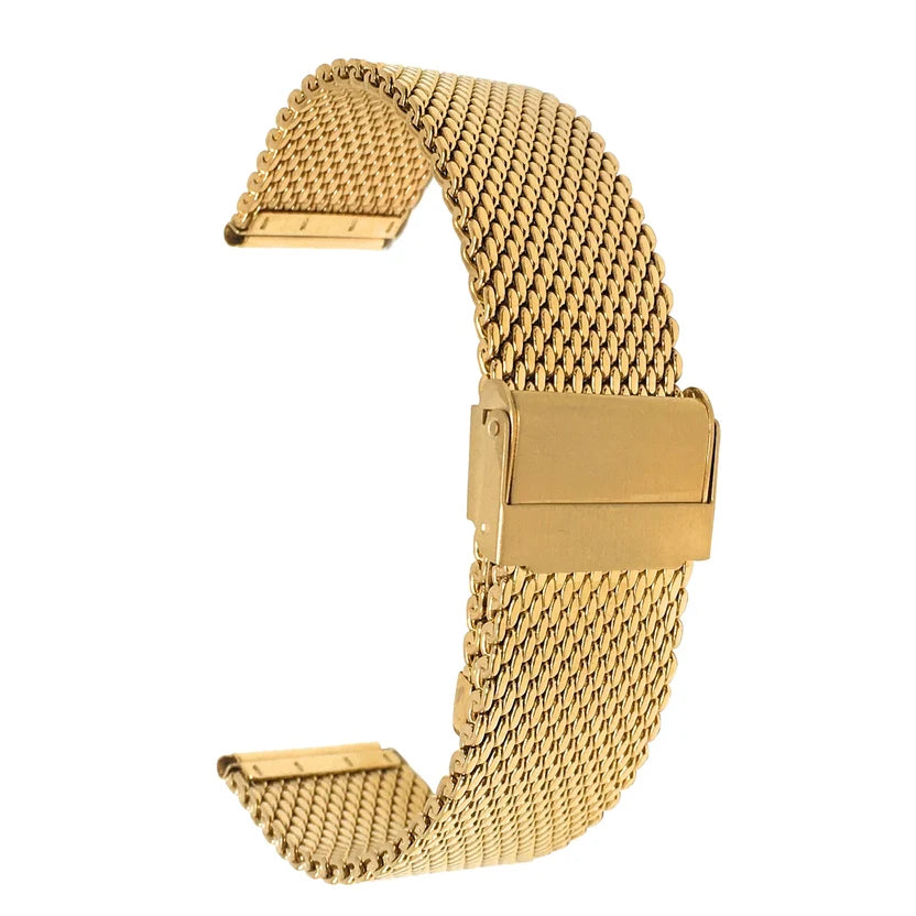 Bracelet en maille milanaise en acier inoxydable – MCX13 doré - Fermoir coulissant