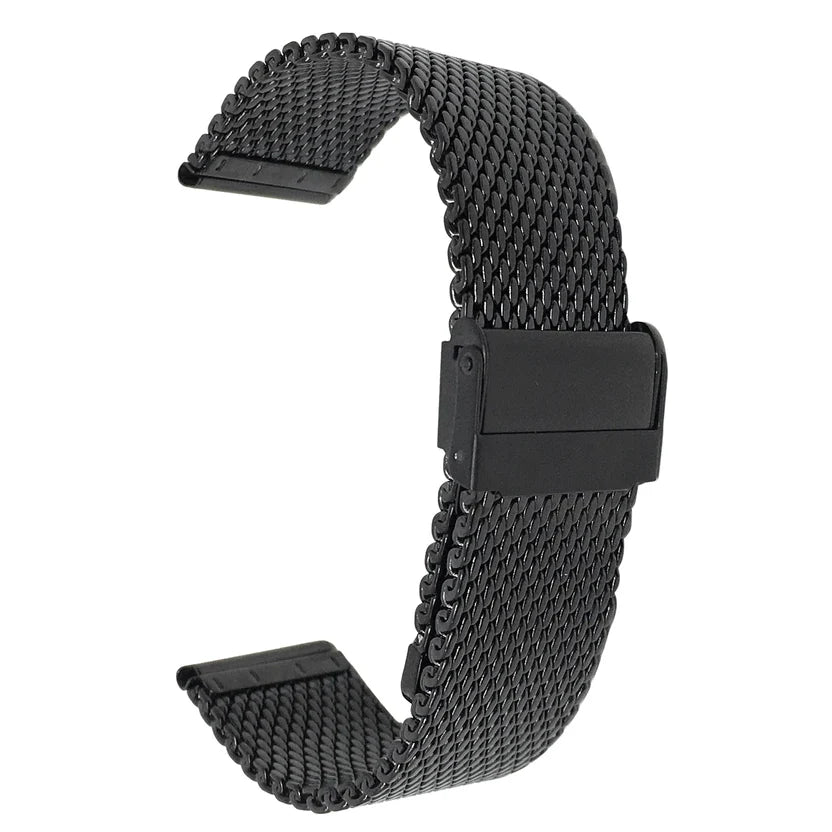 Bracelet en maille milanaise en acier inoxydable – MCX13 noir - Fermoir coulissant