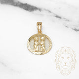 Pendentif - Or 10K jaune zodiaque Gémeaux coupe diamant - PEG825