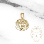 Pendentif - Or 10K jaune zodiaque Capricorne coupe diamant - PEG832