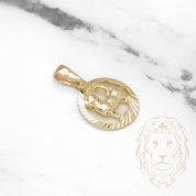 Pendentif - Or 10K jaune zodiaque Capricorne coupe diamant - PEG832