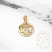 Pendentif - Or 10K jaune zodiaque Balance coupe diamant - PEG829