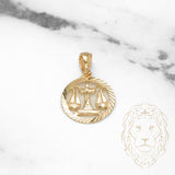 Pendant - 10K Yellow Gold Libra Zodiac Diamond Cut - PEG829