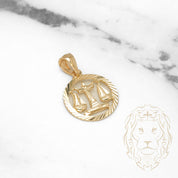 Pendentif - Or 10K jaune zodiaque Balance coupe diamant - PEG829