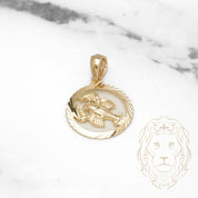 Pendentif - Or 10K jaune zodiaque Cancer coupe diamant - PEG826