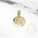 Pendentif - Or 10K jaune zodiaque Cancer coupe diamant - PEG826