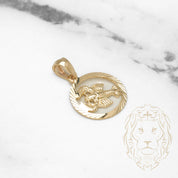 Pendentif - Or 10K jaune zodiaque Cancer coupe diamant - PEG826