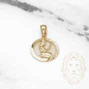 Pendentif - Or 10K jaune zodiaque Vierge coupe diamant - PEG828