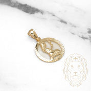 Pendentif - Or 10K jaune zodiaque Vierge coupe diamant - PEG828