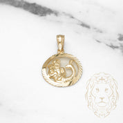 Pendentif - Or 10K jaune zodiaque Verseau coupe diamant - PEG833