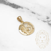 Pendentif - Or 10K jaune zodiaque Verseau coupe diamant - PEG833