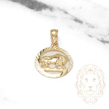 Pendentif - Or 10K jaune zodiaque Taureau coupe diamant - PEG824
