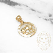 Pendentif - Or 10K jaune zodiaque Taureau coupe diamant - PEG824
