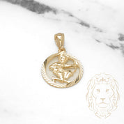 Pendentif - Or 10K jaune zodiaque Sagittaire coupe diamant - PEG831