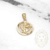 Pendentif - Or 10K jaune zodiaque Sagittaire coupe diamant - PEG831