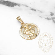 Pendentif - Or 10K jaune zodiaque Sagittaire coupe diamant - PEG831