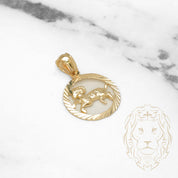 Pendentif - Or 10K jaune zodiaque Bélier coupe diamant - PEG823