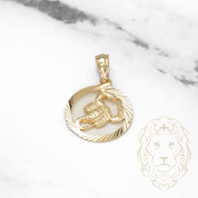 Pendentif - Or 10K jaune zodiaque Scorpion coupe diamant - PEG830