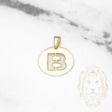 Pendant - 10K Yellow Gold "B" polished stencil letter style - PEG376