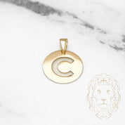 Pendentif - Or 10K jaune "C" style lettre au pochoir poli - PEG377