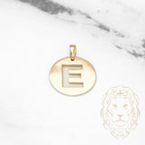 Pendant - 10K Yellow Gold "E" polished stencil letter style - PEG379