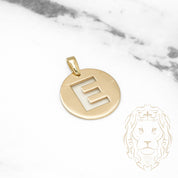 Pendant - 10K Yellow Gold "E" polished stencil letter style - PEG379