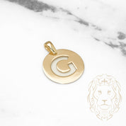Pendentif - Or 10K jaune "G" style lettre au pochoir poli - PEG381