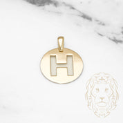 Pendant - 10K Yellow Gold "H" polished stencil letter style - PEG382
