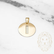 Pendant - 10K Yellow Gold "I" polished stencil letter style - PEG383