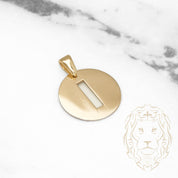 Pendant - 10K Yellow Gold "I" polished stencil letter style - PEG383